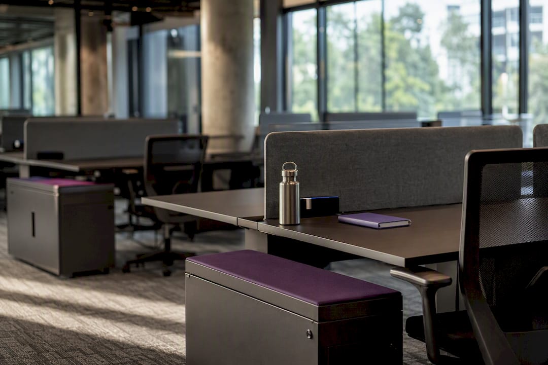 Empty desks ready for hot desking