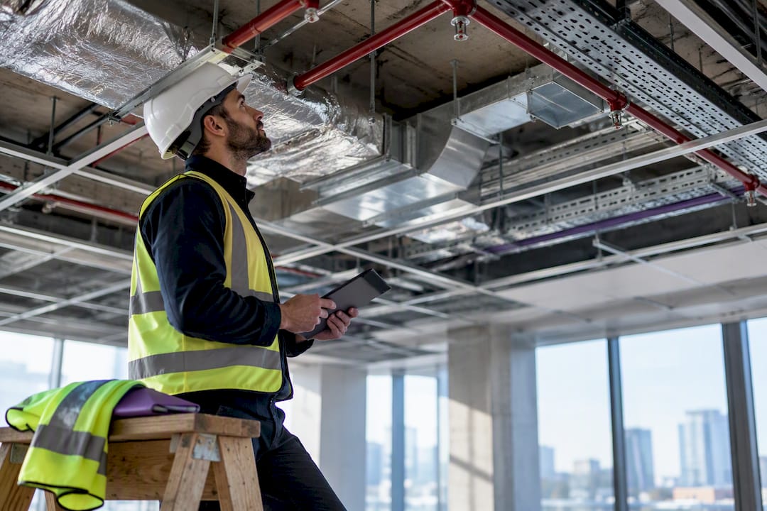 Exposed ceiling services in office fitout
