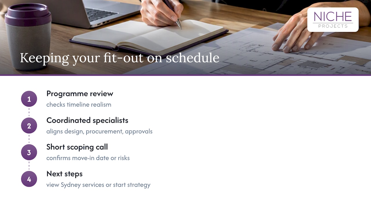 How Niche Projects can help you keep your fit-out on schedule — overview diagram