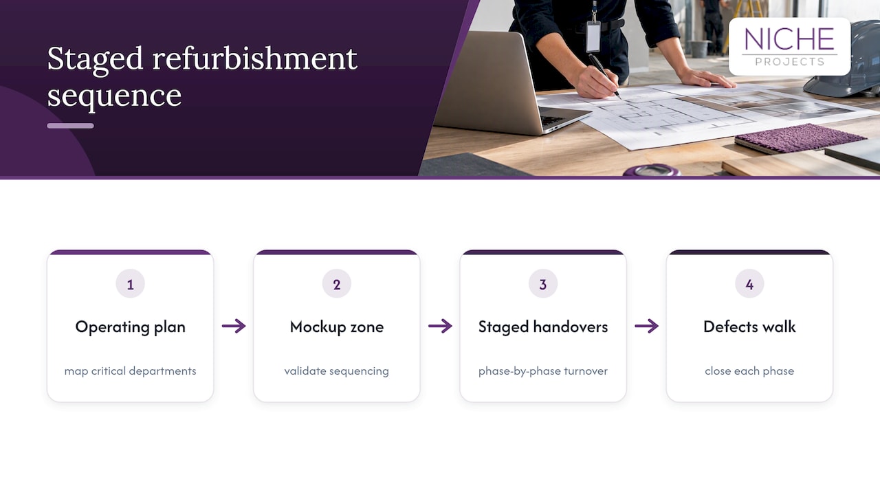Staged refurbishment delivery sequence