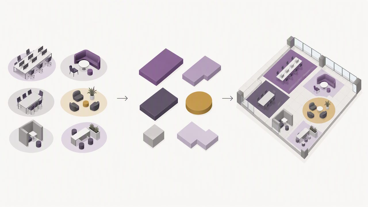 Activity mapping into workplace zones