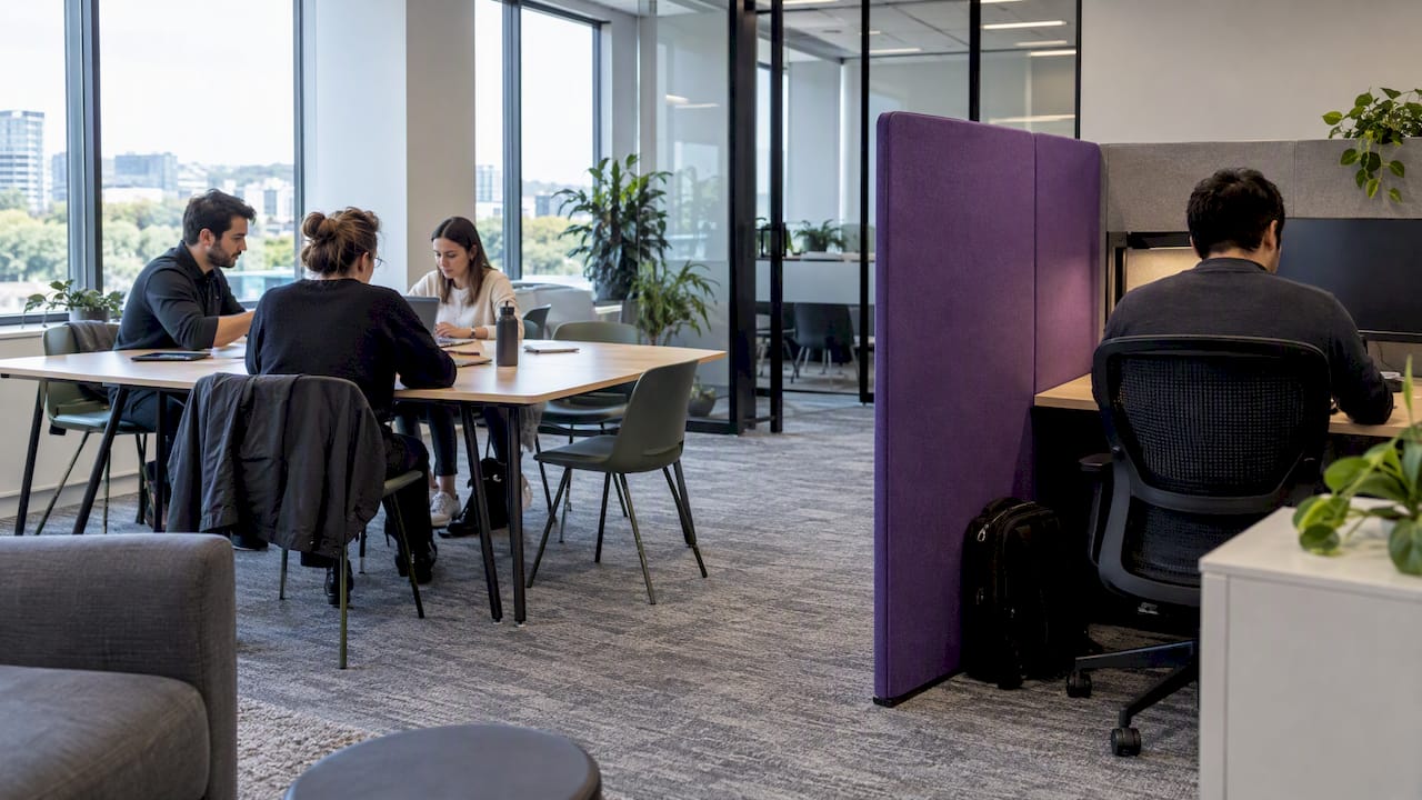 Pilot workplace with collaboration and focus areas