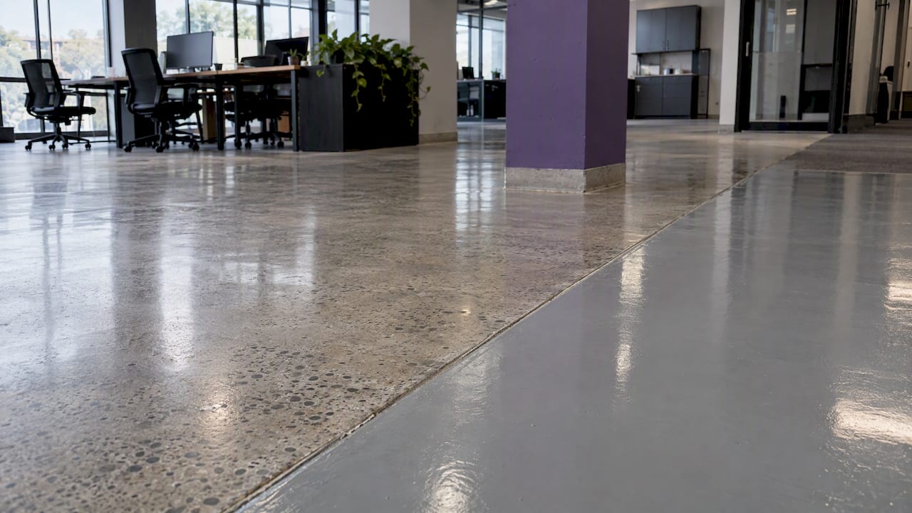 Epoxy and polished concrete floor finishes