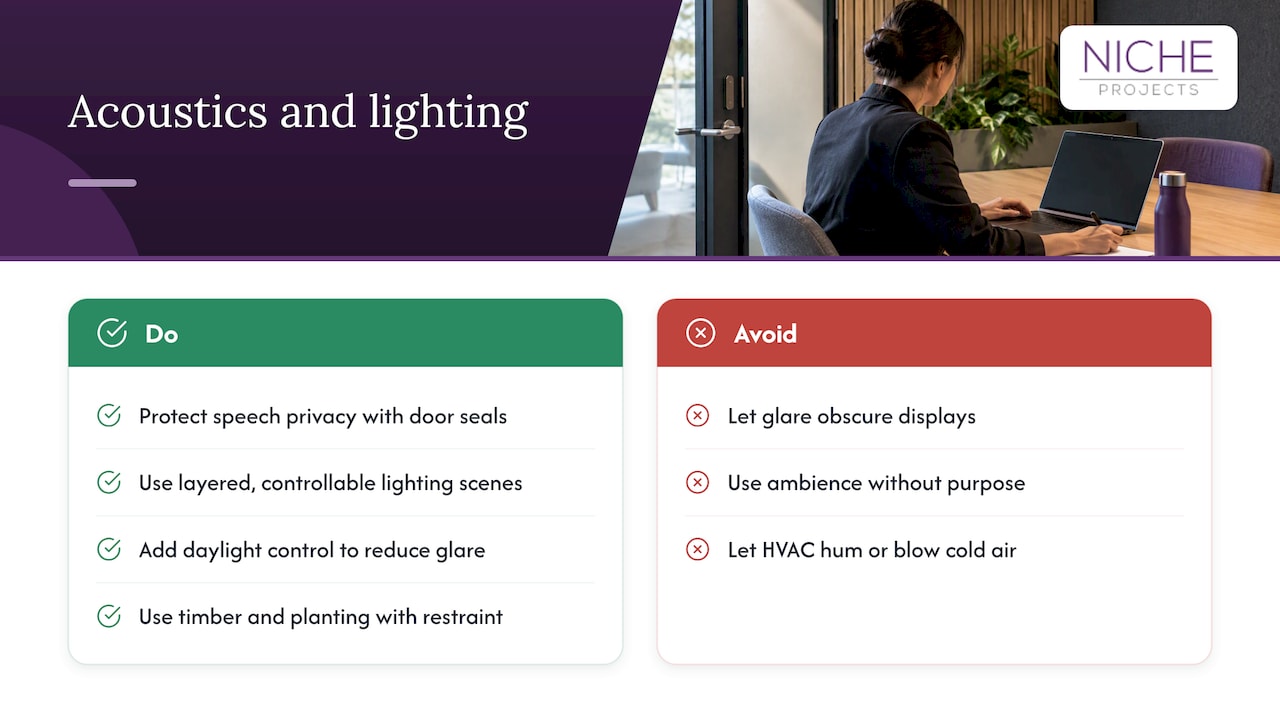 Acoustics and lighting: the unseen design — overview diagram
